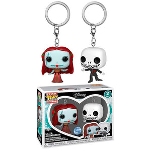 Nightmare Before Christmas - Holiday Jack & Sally Pop! Keychains - Set of 2