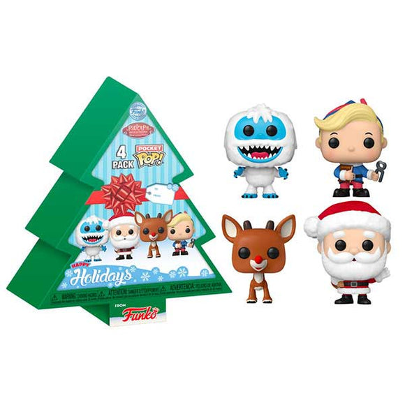 Rudolph - Tree Holiday Pocket Pop! Vinyl Figures - Box Set of 4