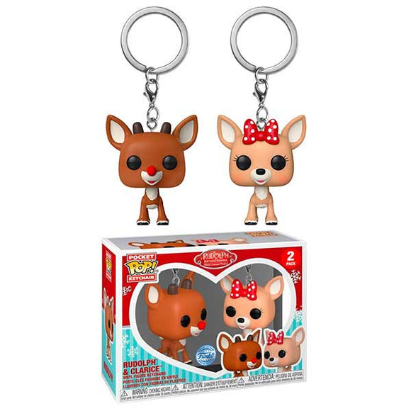 Rudolph - Rudolph & Clarice Pop! Keychains - Set of 2