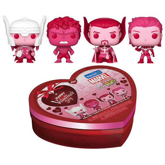 Marvel Comics: Valentines 2024 Pink Pocket Pop! Vinyl Figures - Set of 4