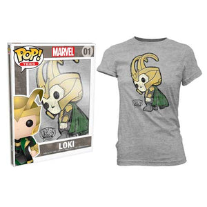 Marvel Comics - Loki Grey Pop! T-Shirt (Women  Small)