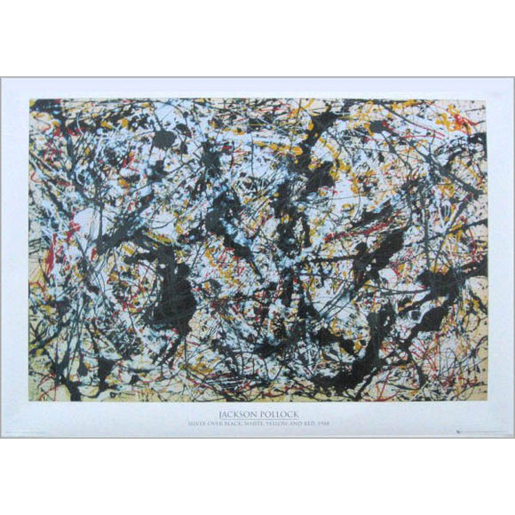 Jackson Pollock - Silver Over Black, White, Yellow, Red Poster
