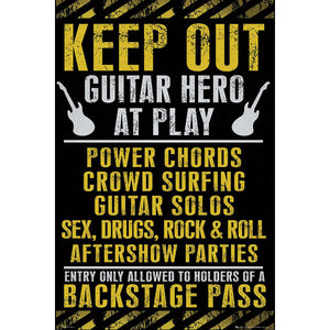 Keep Out - Guitar Hero At Play Poster