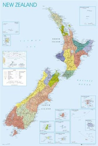 New Zealand Map Poster