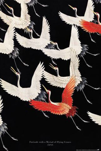Furisode With A Myriad Of Flying Cranes Poster