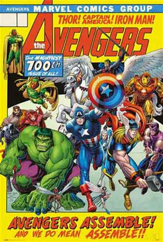 Marvel Avengers -100th Issue Comic Cover Poster