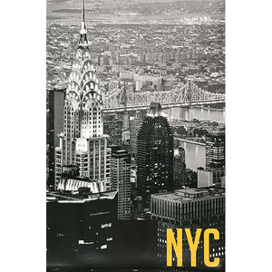 New York City NYC Top View Black & White Poster