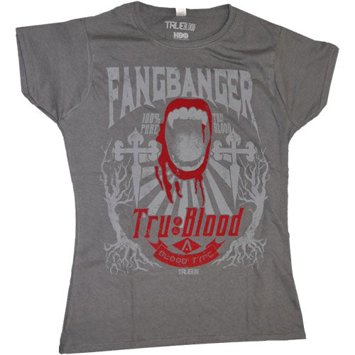 True Blood - Fangbanger Flocked T-Shirt (Female Size XL)