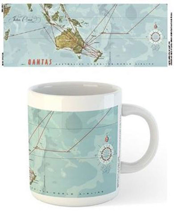 Qantas - 1965 Route Map Mug
