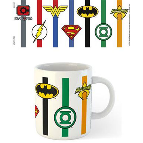 DC Comics - Justice League Logos Stripes Mug