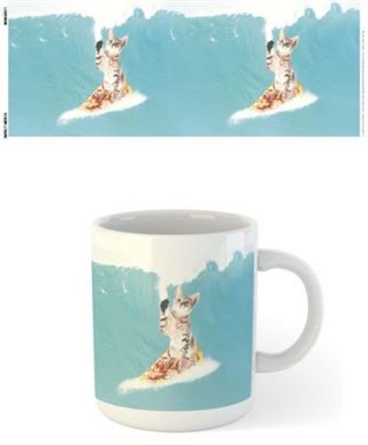 Random Galaxy - Cat Surfing Taco Mug