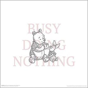 Winnie The Pooh - Busy Doing Nothing 40 x 40cm Art Print