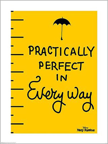 Mary Poppins - Practically Perfect (Yellow) 60 x 80cm Art Print