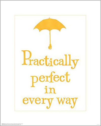 Mary Poppins Returns - Practically Perfect (Gold) 40 x 50cm Art Print