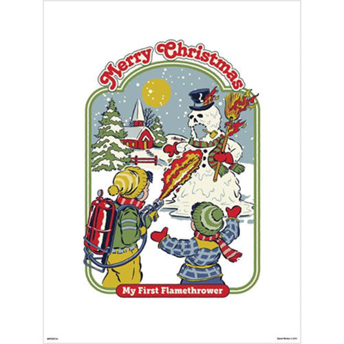 Steven Rhodes - Merry Christmas Flamethrower 30 x 40cm Art Print
