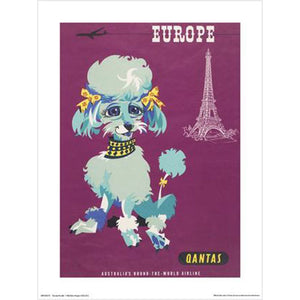 Qantas - Europe Poodle 30 x 40cm Art Print