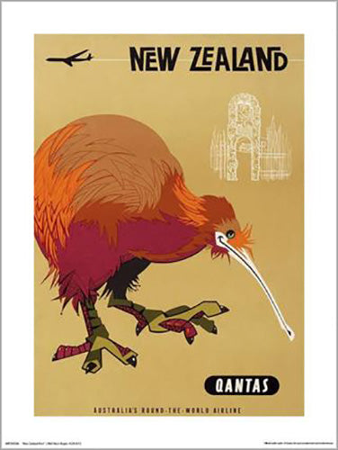 Qantas - New Zealand Kiwi 30 x 40cm Art Print