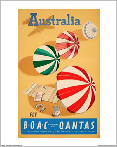 Qantas - Umbrellas 40 x 50cm Art Print