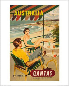 Qantas - Beach 40 x 50cm Art Print