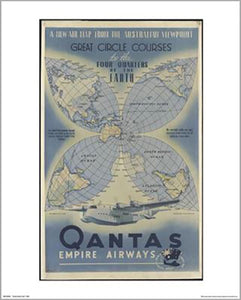 Qantas - Great Circle 40 x 50cm Art Print
