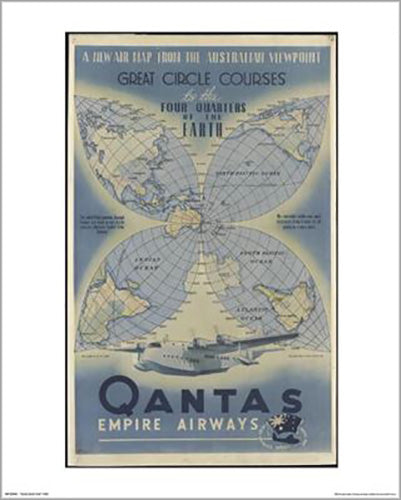 Qantas - Great Circle 40 x 50cm Art Print
