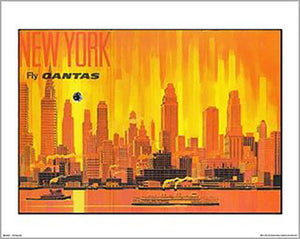 Qantas - Fly to New York 40 x 50cm Art Print