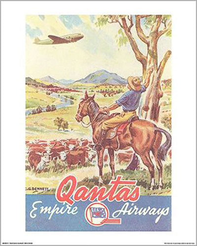 Qantas - Inland Services Stockman 40 x 50cm Art Print