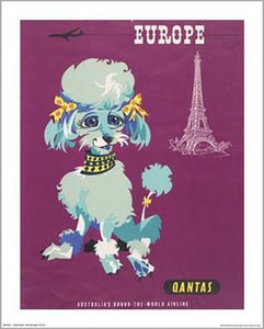 Qantas - Europe Poodle 40 x 50cm Art Print