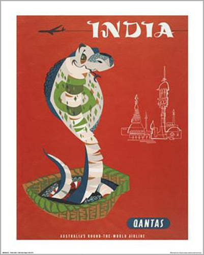 Qantas - India Cobra 40 x 50cm Art Print