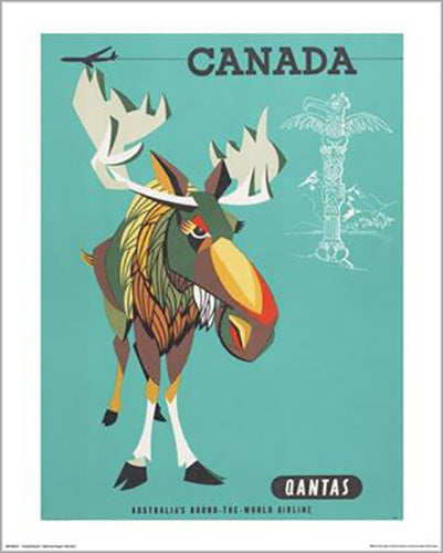 Qantas - Canada Moose 40 x 50cm Art Print