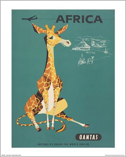 Qantas - Africa Giraffe 40 x 50cm Art Print