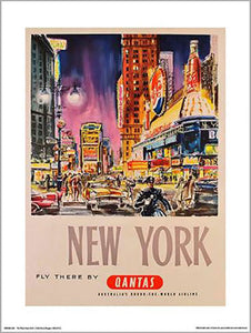 Qantas - Fly There New York 30 x 40cm Art Print