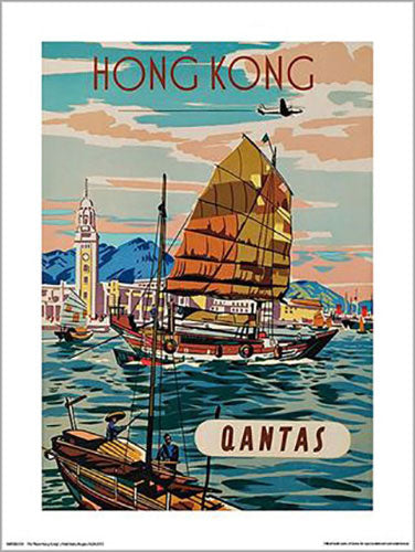 Qantas - Fly There Hong Kong 30 x 40cm Art Print