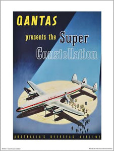 Qantas - Presents The Super Constellation 30 x 40cm Art Print