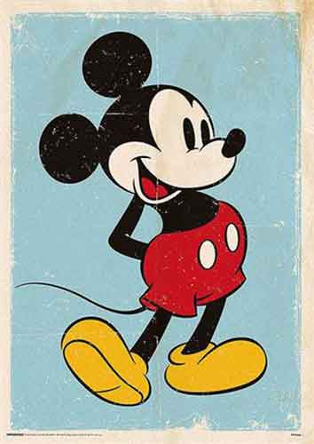 Mickey Mouse - Retro 30 x 40cm Art Print