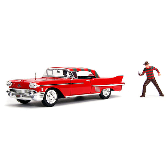 A Nightmare on Elm Street - 1958 Cadillac Series 62 1:24 with Figure Hollywood Ride Die-Cast Vehicle