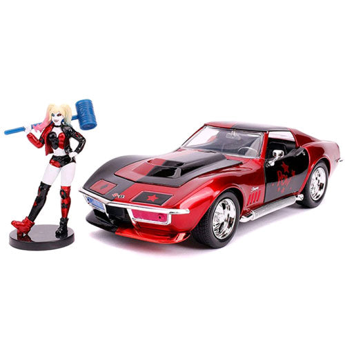 Harley Quinn (Comics) - Harley Quinn & 1969 Corvette Stingray 1:24 Scale Hollywood Ride Die-Cast Vehicle