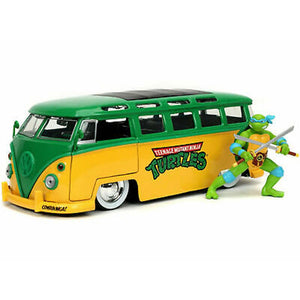 Teenage Mutant Ninja Turtles - '62 VW Bus with Leonardo Figure 1:24 Scale Hollywood Ride Die-Cast Vehicle