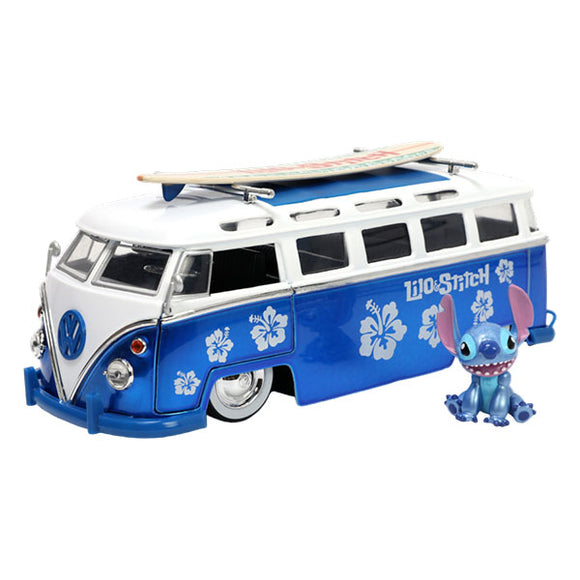 Lilo & Stitch - 1962 VW Bus 1:24 Scale with Stitch Figure Die-Cast Vehicle