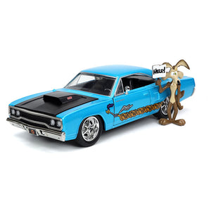 Looney Tunes - Plymouth Road Runner 1970 with Wile E Coyote Figure 1:24 Scale Hollywood Ride Die-Cast Vehicle