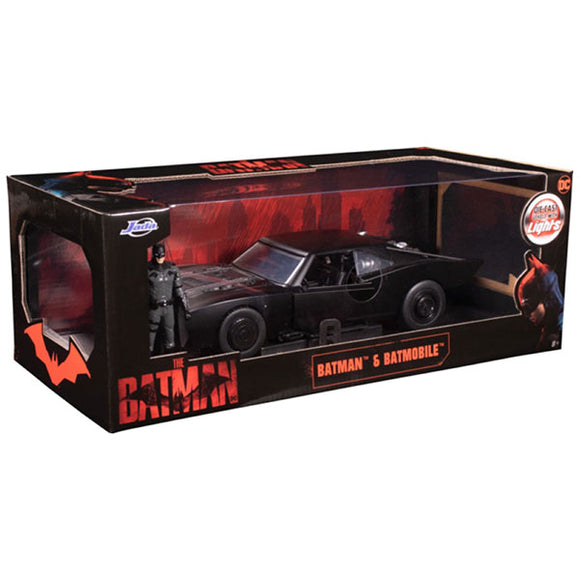 The Batman - Batmobile (Light-up) with Batman 1:18 Scale Hollywood Ride Die-Cast Vehicle