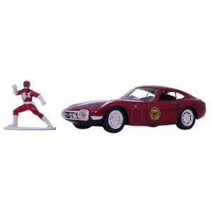 Power Rangers - 1967 Toyota 2000 GT with Red Ranger Figure 1:32 Scale Hollywood Ride Die-Cast Vehicle