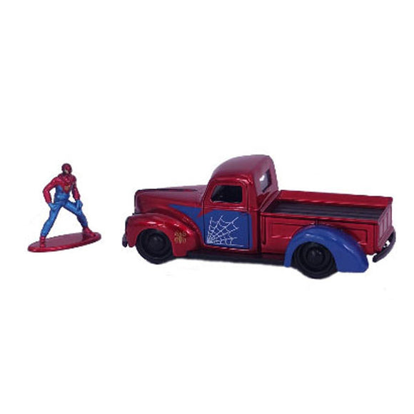 Marvel Comics - 1941 Ford Pick Up with Proto Suit Spider-Man Figure 1:32 Scale Hollywood Ride Die-Cast Vehicle