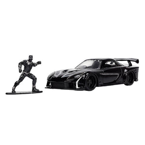 Marvel Comics - 1995 Mazda RX7 with Black Panther Figure 1:32 Scale Die-Cast Vehicle