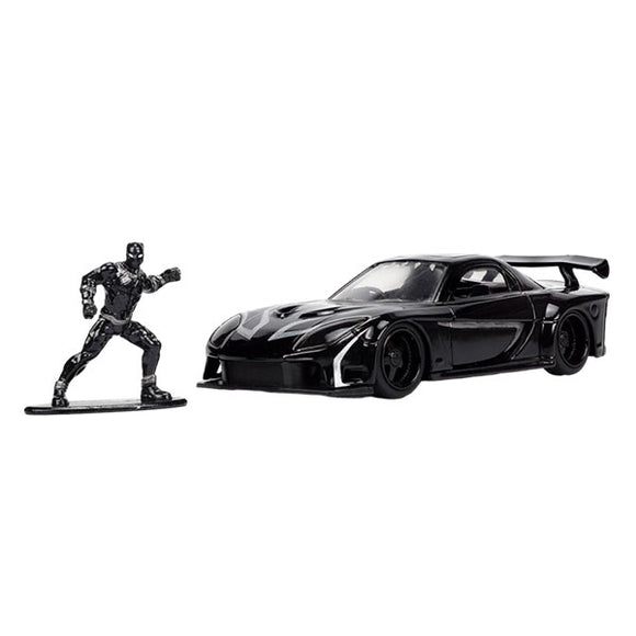 Marvel Comics - 1995 Mazda RX7 with Black Panther Figure 1:32 Scale Die-Cast Vehicle