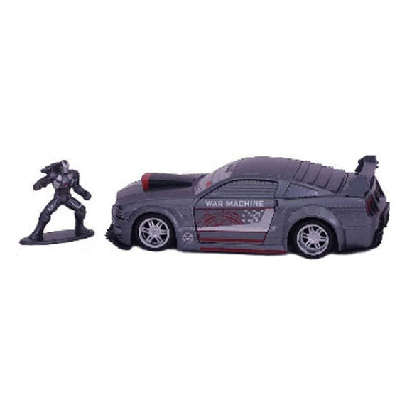 Marvel Comics - Ford Mustang with War Machine Figure 1:32 Scale Hollywood Ride Die-Cast Vehicle