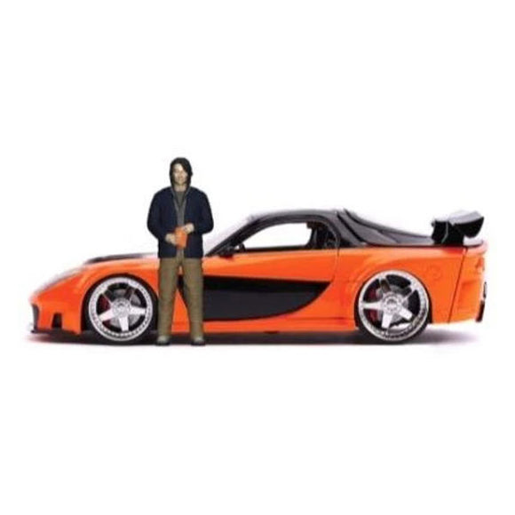 Fast and Furious - 1997 Mazda RX7 with Han Figure 1:24 Scale Hollywood Ride Die-Cast Vehicle 