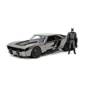 The Batman - Batmobile Chrome Black with Batman Figure (SDCC 2022) 1:24 Scale Die-Cast Vehicle 