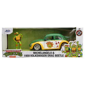 Teenage Mutant Ninja Turtles (TV 1987) - VW Beetle with Michelangelo 1:24 Scale Die-Cast Vehicle