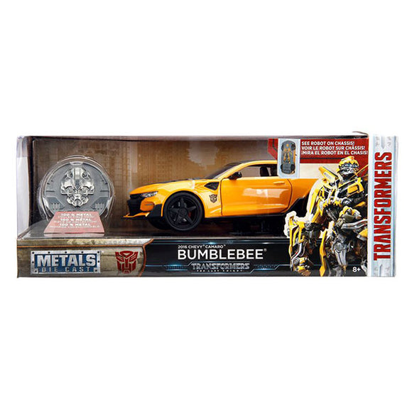 Transformers 5: The Last Knight - Bumblebee Chevy Camaro with Medallion 1:24 Scale Hollywood Ride Die-Cast Vehicle